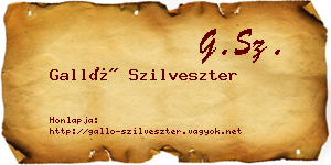 Galló Szilveszter névjegykártya
